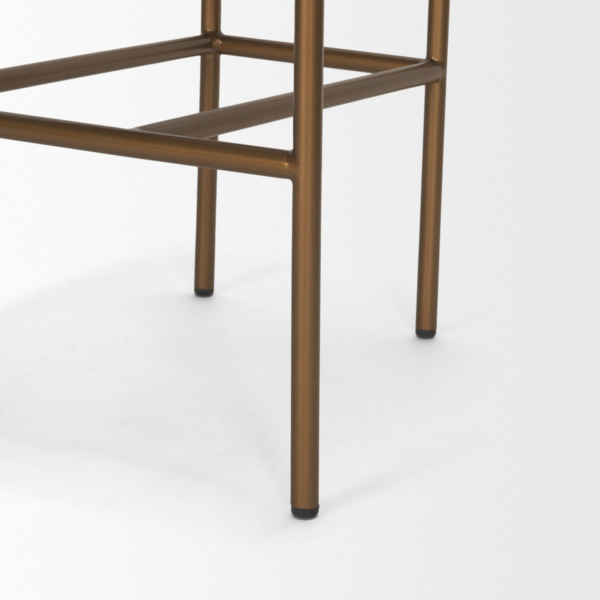 Parker Leather Counter Stool - Gold Metal (Min Order Qty 2)-Bar Stools-DECOROLALA