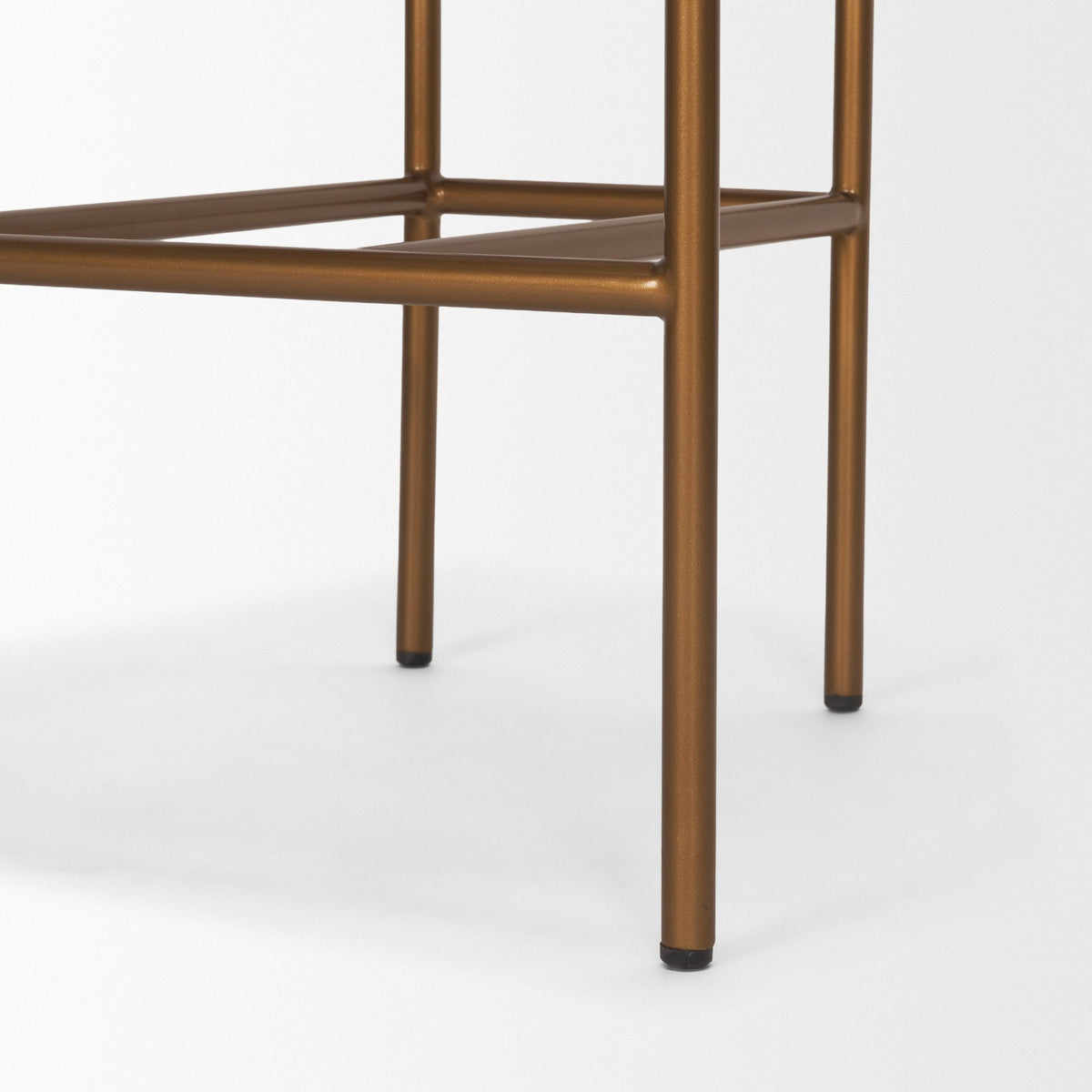 Parker Leather Counter Stool - Gold Metal (Min Order Qty 2)-Bar Stools-DECOROLALA
