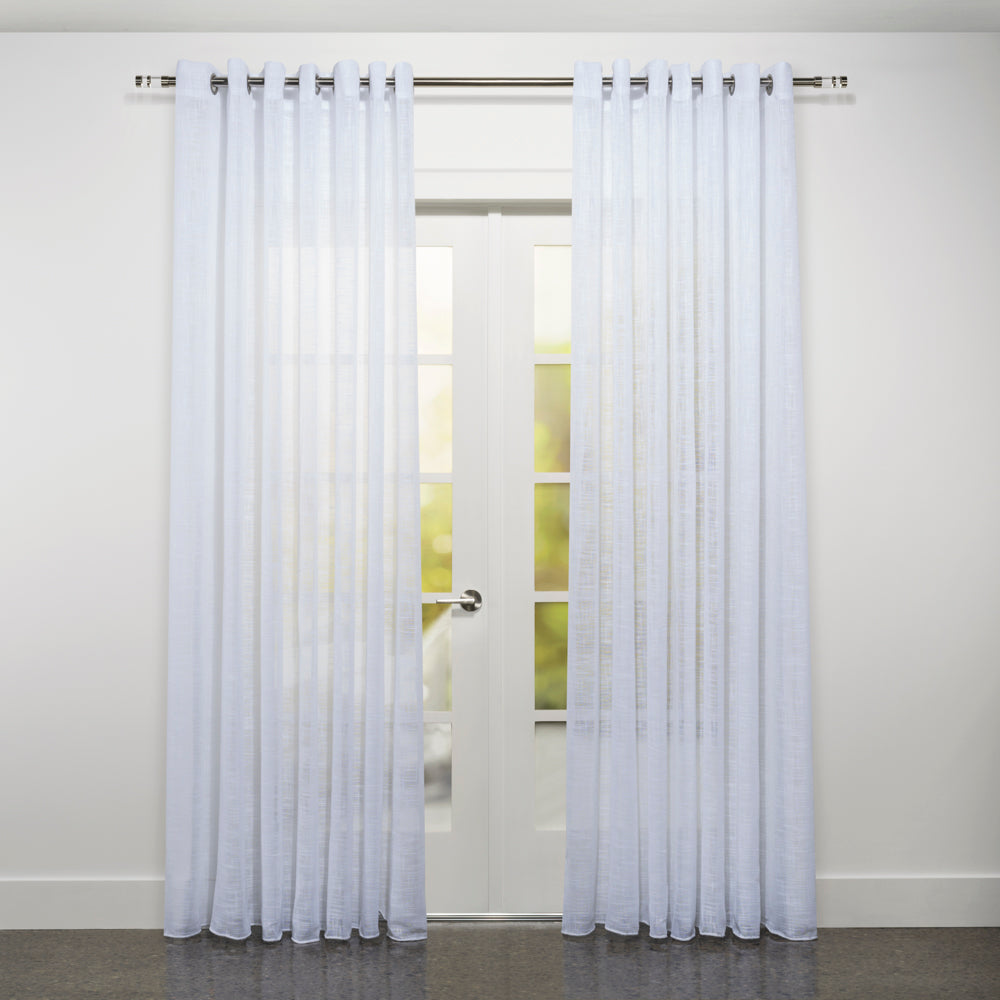 Parma Heavy Textured Linen Inspired Sheer Grommet Curtain 108"x 95"-Curtains-DECOROLALA