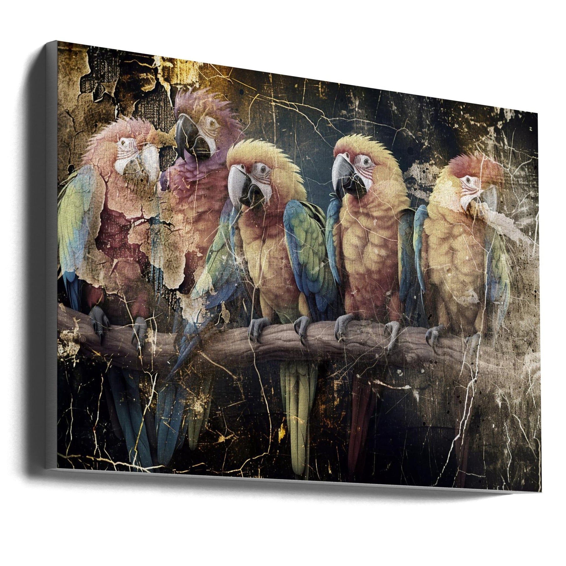 Parrot Animal Vintage Art Illustration Wall Art-canvas-DECOROLALA