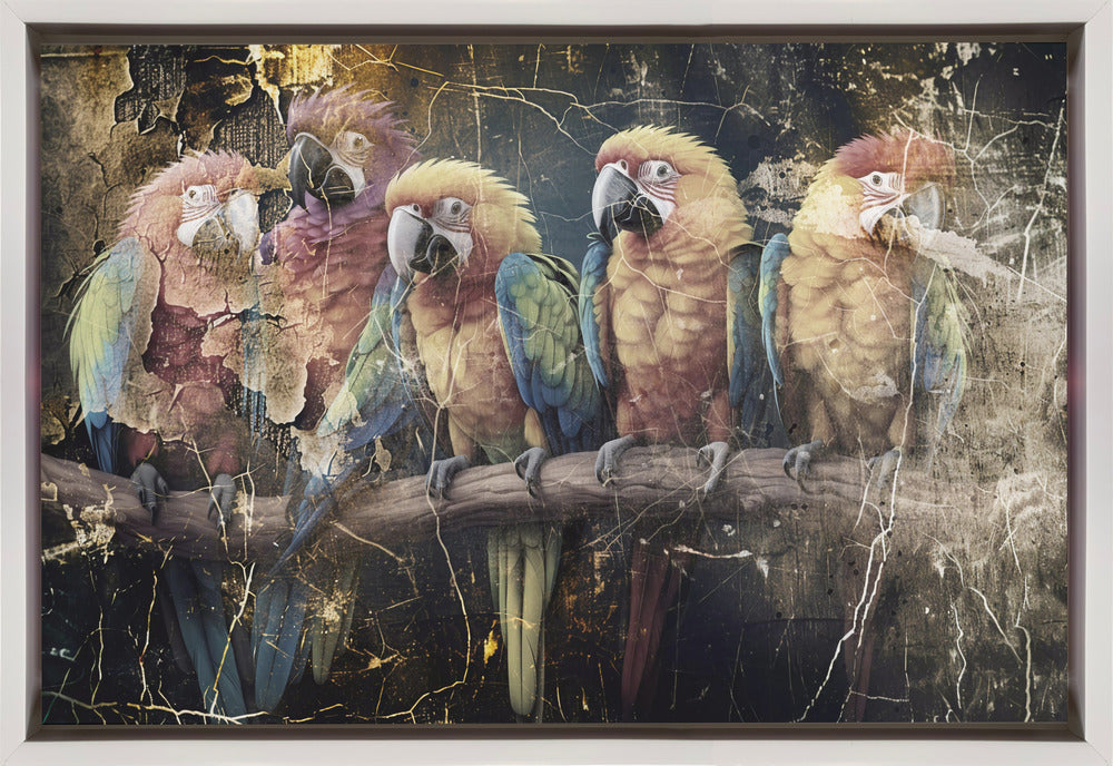 Parrot Animal Vintage Art Illustration Wallart 10-canvas-DECOROLALA