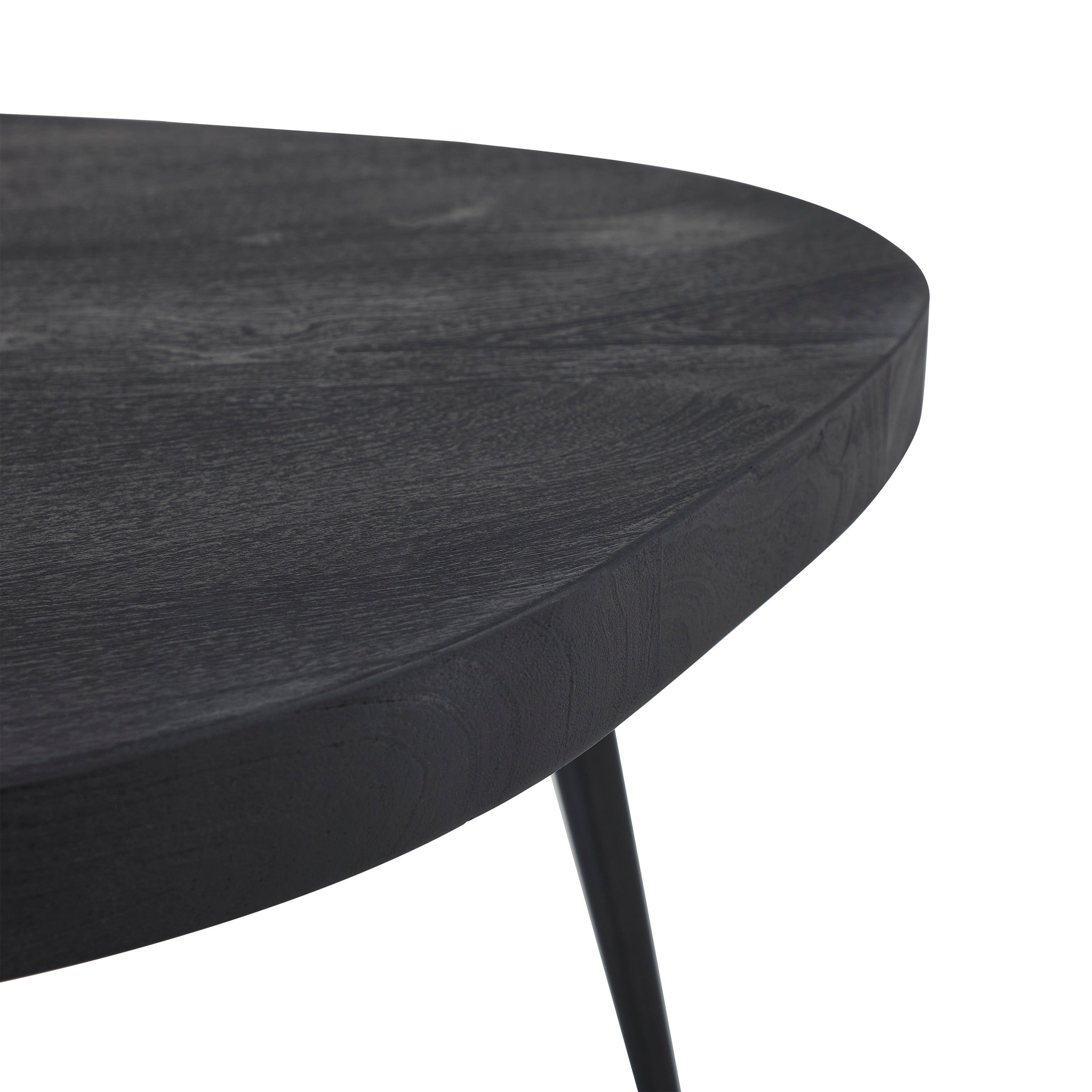 Parson Indoor Mango Wood Coffee Table, Matte Black-Coffee Table-DECOROLALA