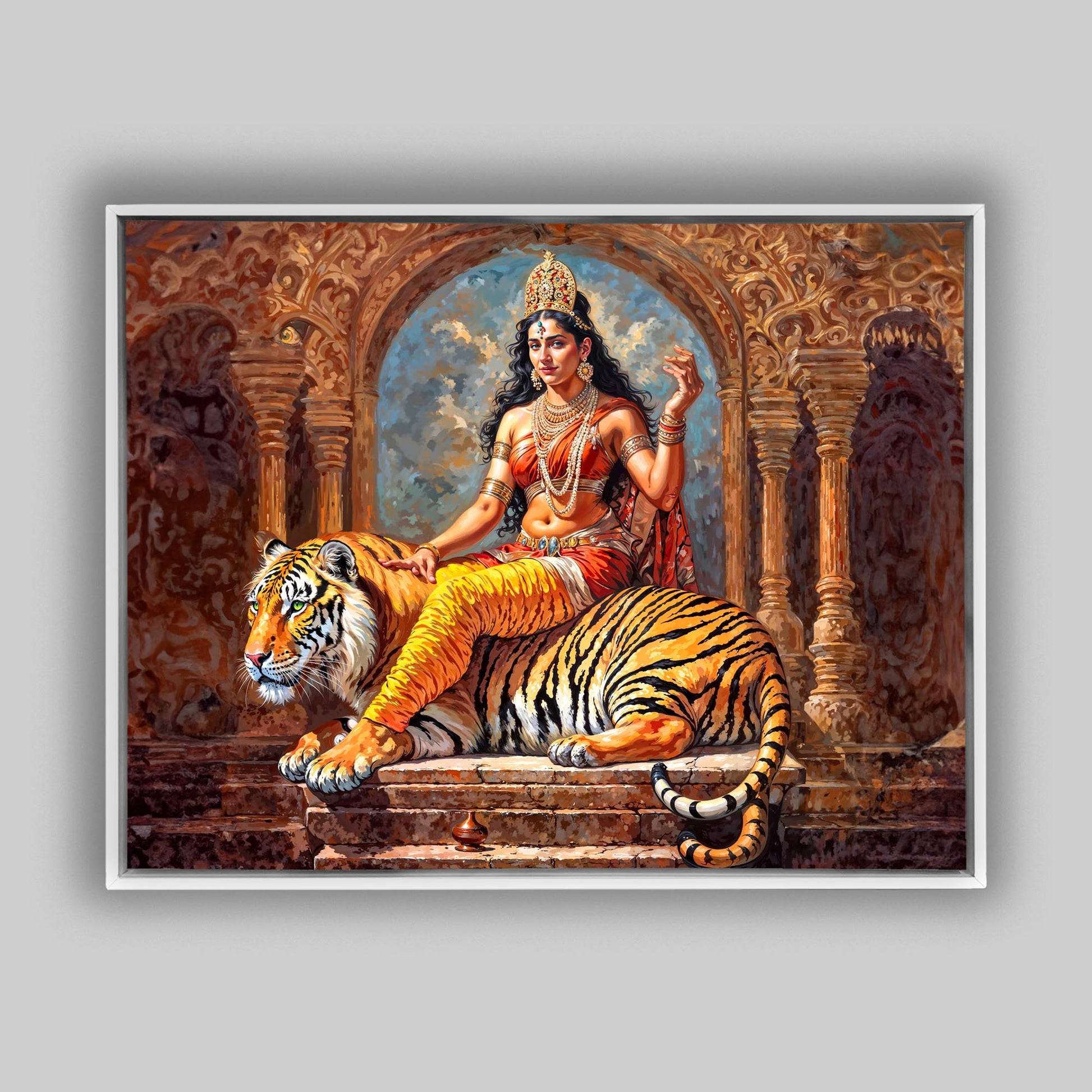 Parvati Canvas Wall Art-Indian Art-Spiritual Wall Art-Canvas Print-DECOROLALA