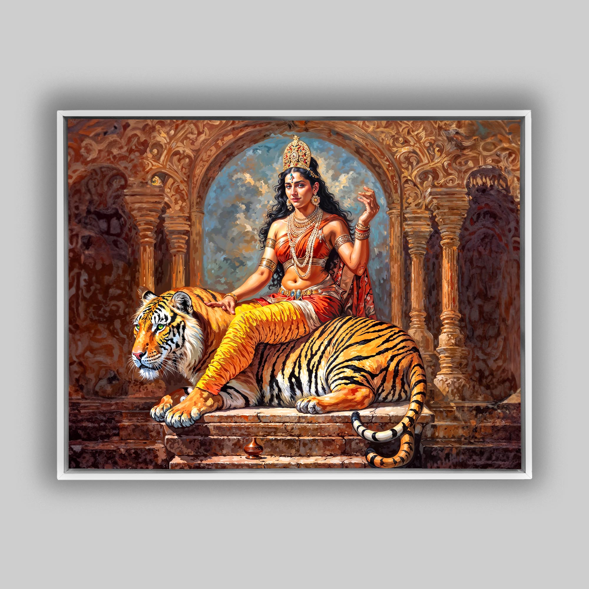 Parvati Canvas Wall Art-Indian Art-Spiritual Wall Art-Canvas Print-DECOROLALA