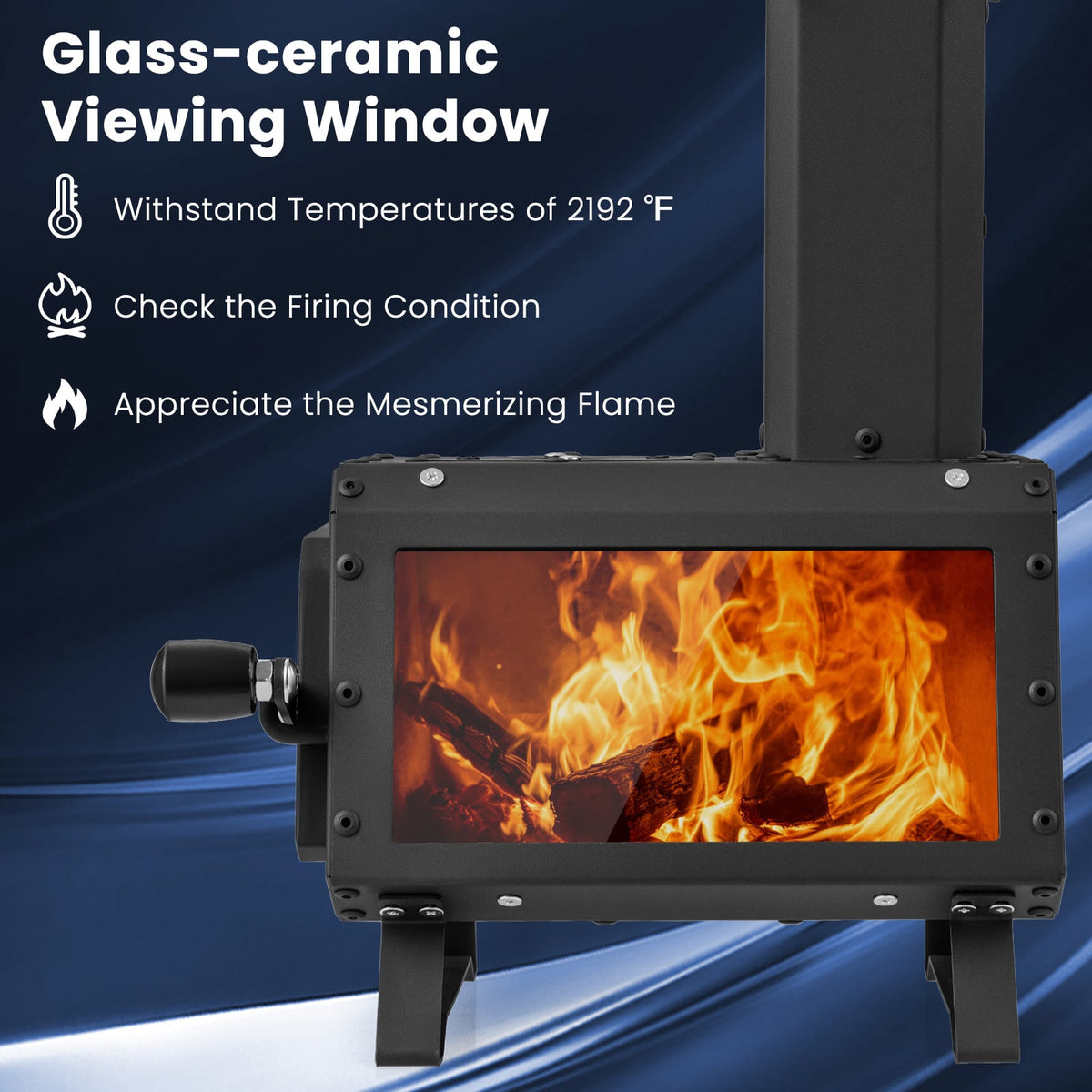 Patented Portable Wood Camping Burning Stove Heater with 2 Cooking Positions-Fire Pits-DECOROLALA