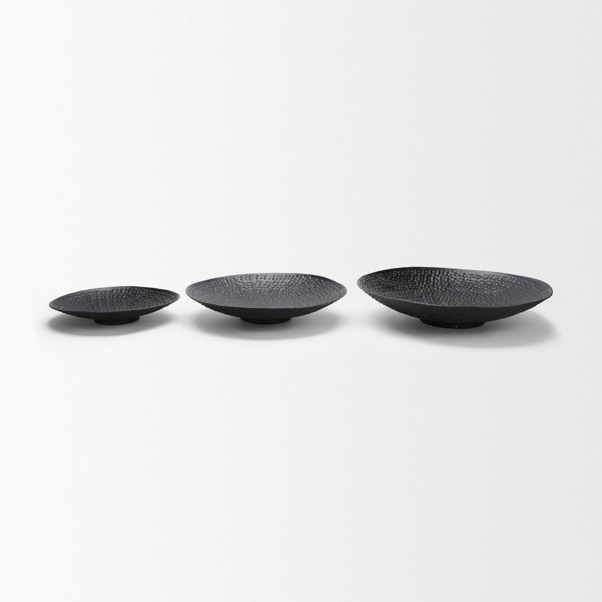 Patera Hammered Iron Decorative Bowls - Set of 3-Decorative Bowls-DECOROLALA
