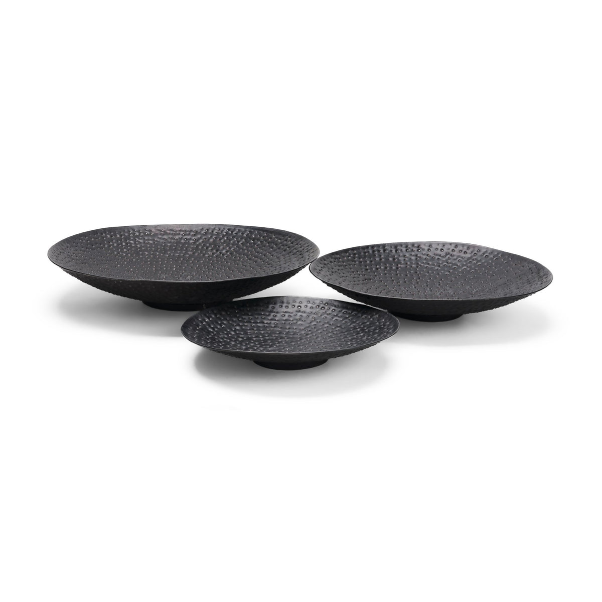 Patera Hammered Iron Decorative Bowls - Set of 3-Decorative Bowls-DECOROLALA