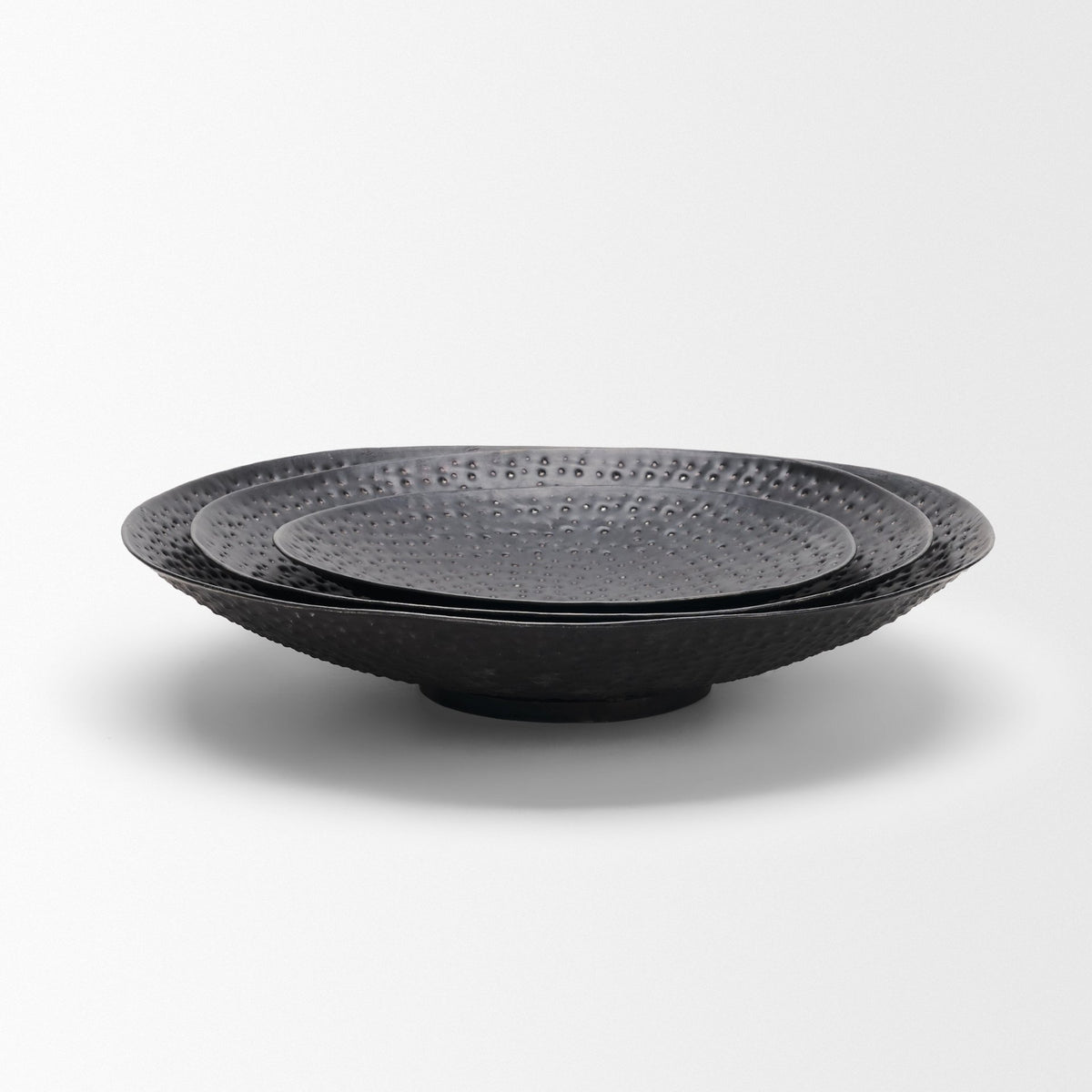 Patera Hammered Iron Metal Decorative Bowls (Set of 3)-Bowls-DECOROLALA