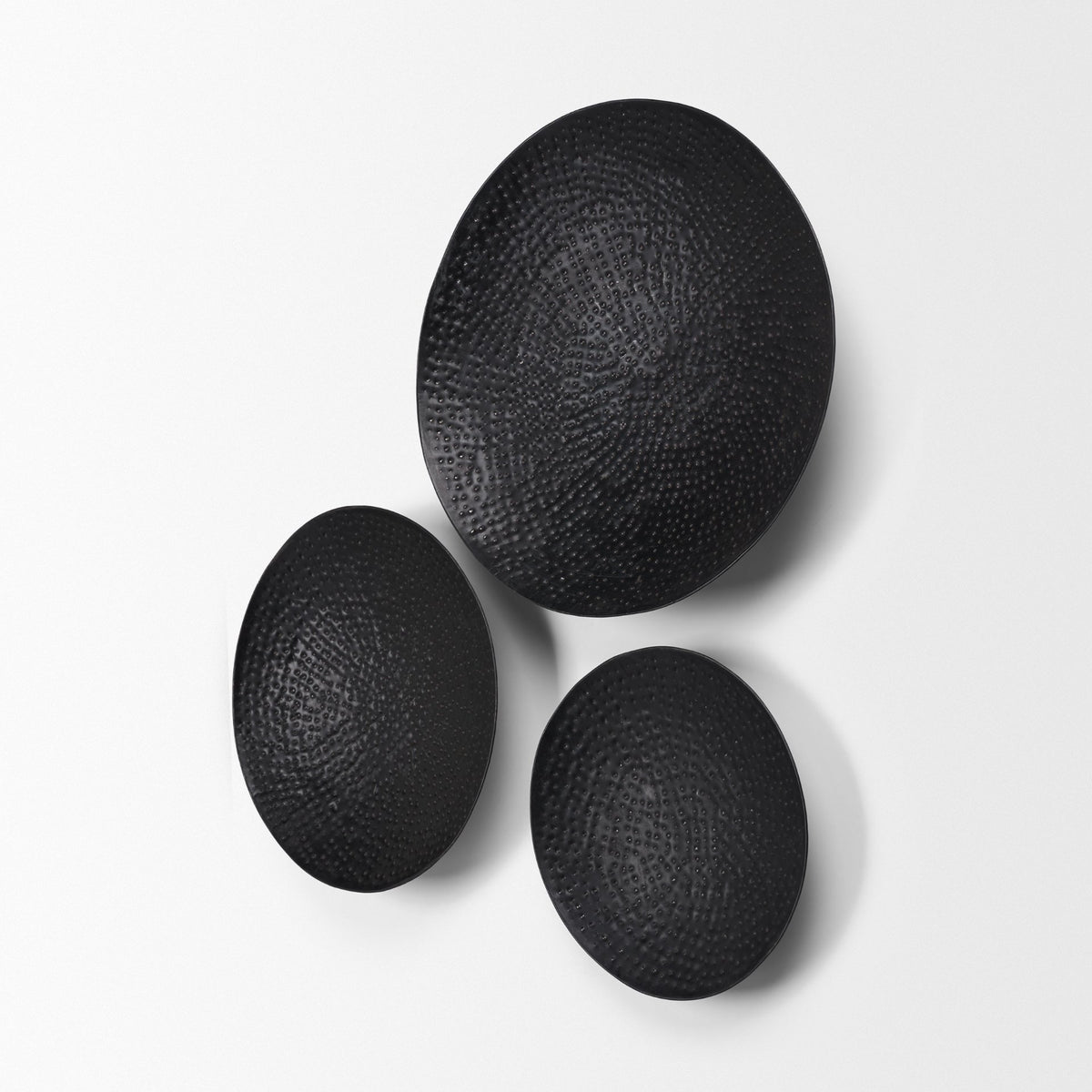 Patera Hammered Iron Metal Decorative Bowls (Set of 3)-Bowls-DECOROLALA