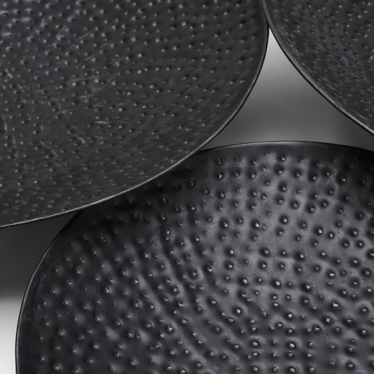 Patera Hammered Iron Metal Decorative Bowls (Set of 3)-Bowls-DECOROLALA