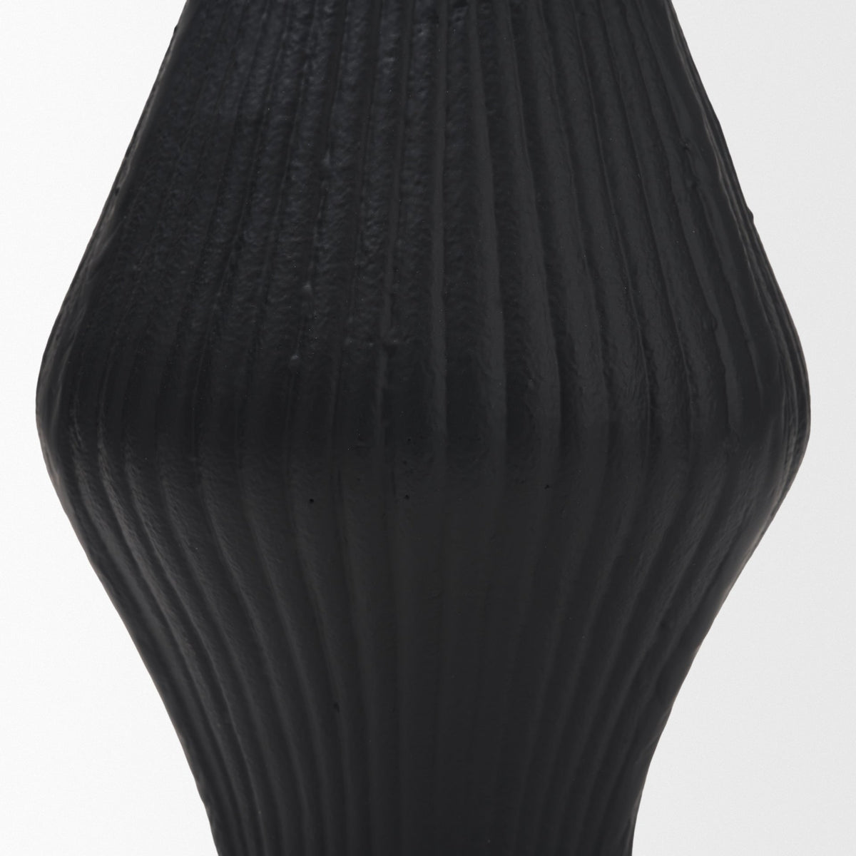 Patine Metal Fluted Hourglass Decorative Vase-Vase-DECOROLALA