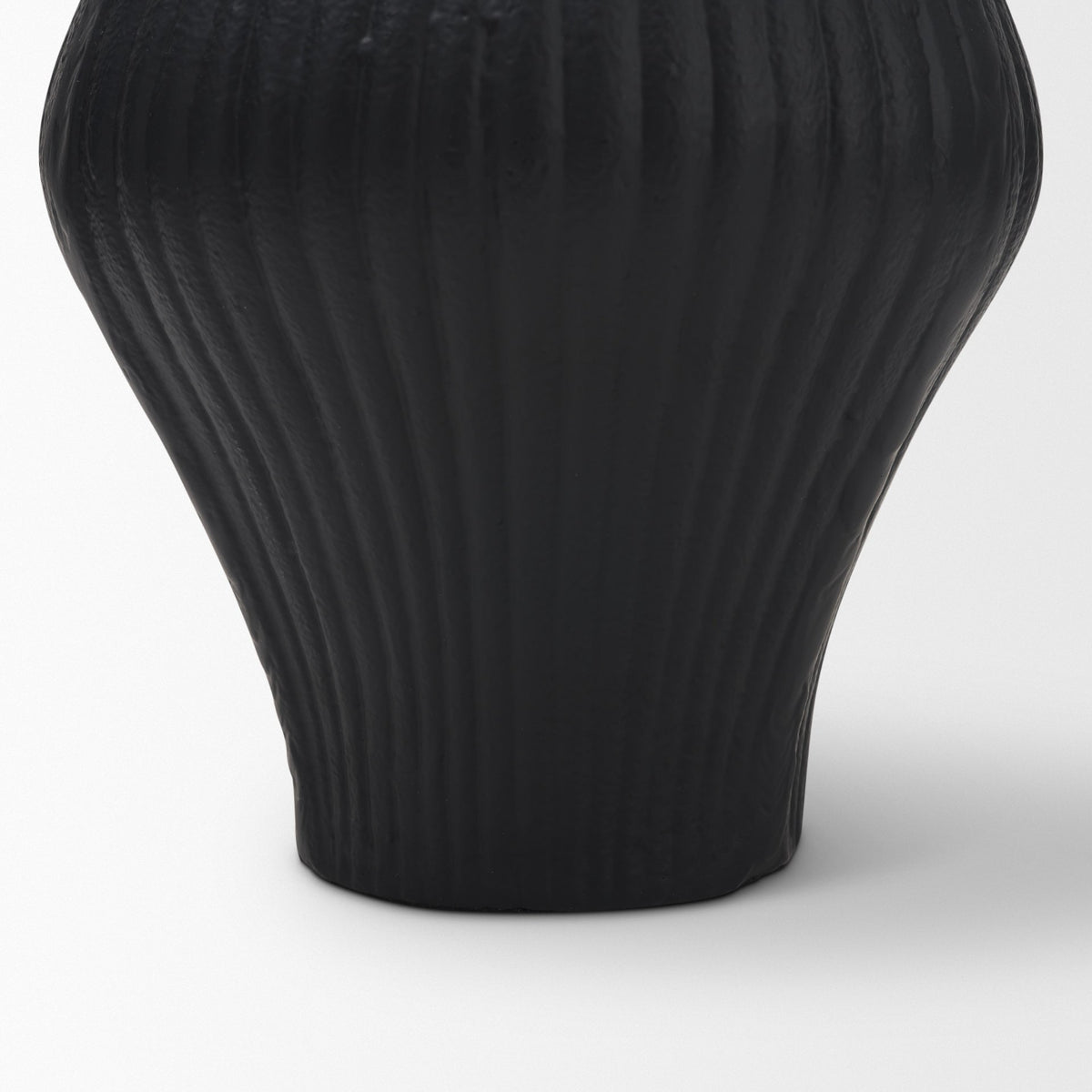 Patine Metal Fluted Hourglass Decorative Vase-Vase-DECOROLALA