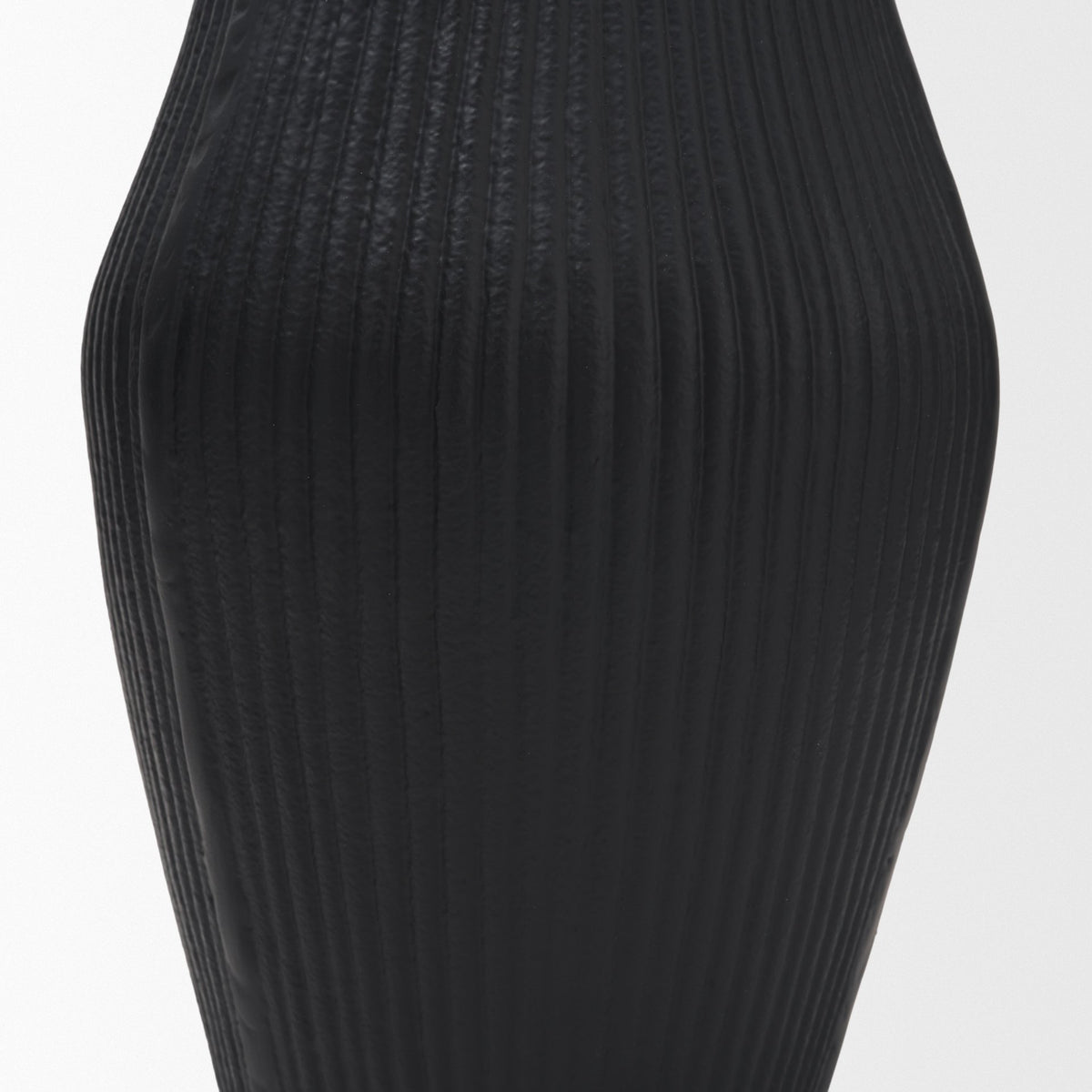 Patine Wide Metal Fluted Decorative Vase-Vase-DECOROLALA