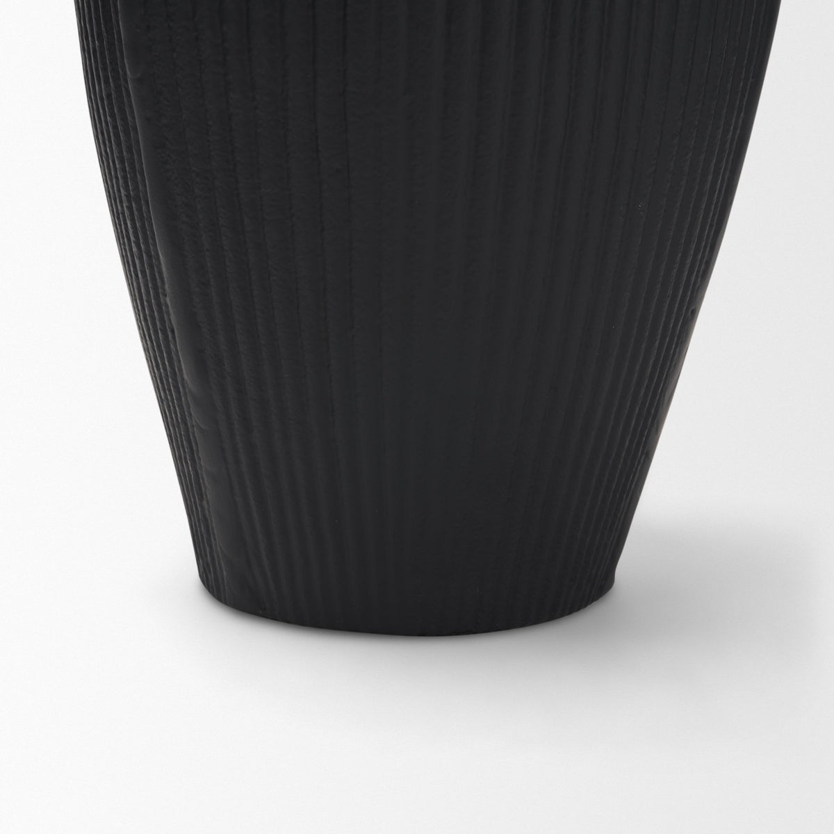Patine Wide Metal Fluted Decorative Vase-Vase-DECOROLALA