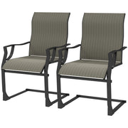 Patio Chairs Set of 2 - Grey C Spring Motion-DECOROLALA