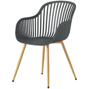 Patio Chairs Set of 4 - Grey UV-Resistant-DECOROLALA