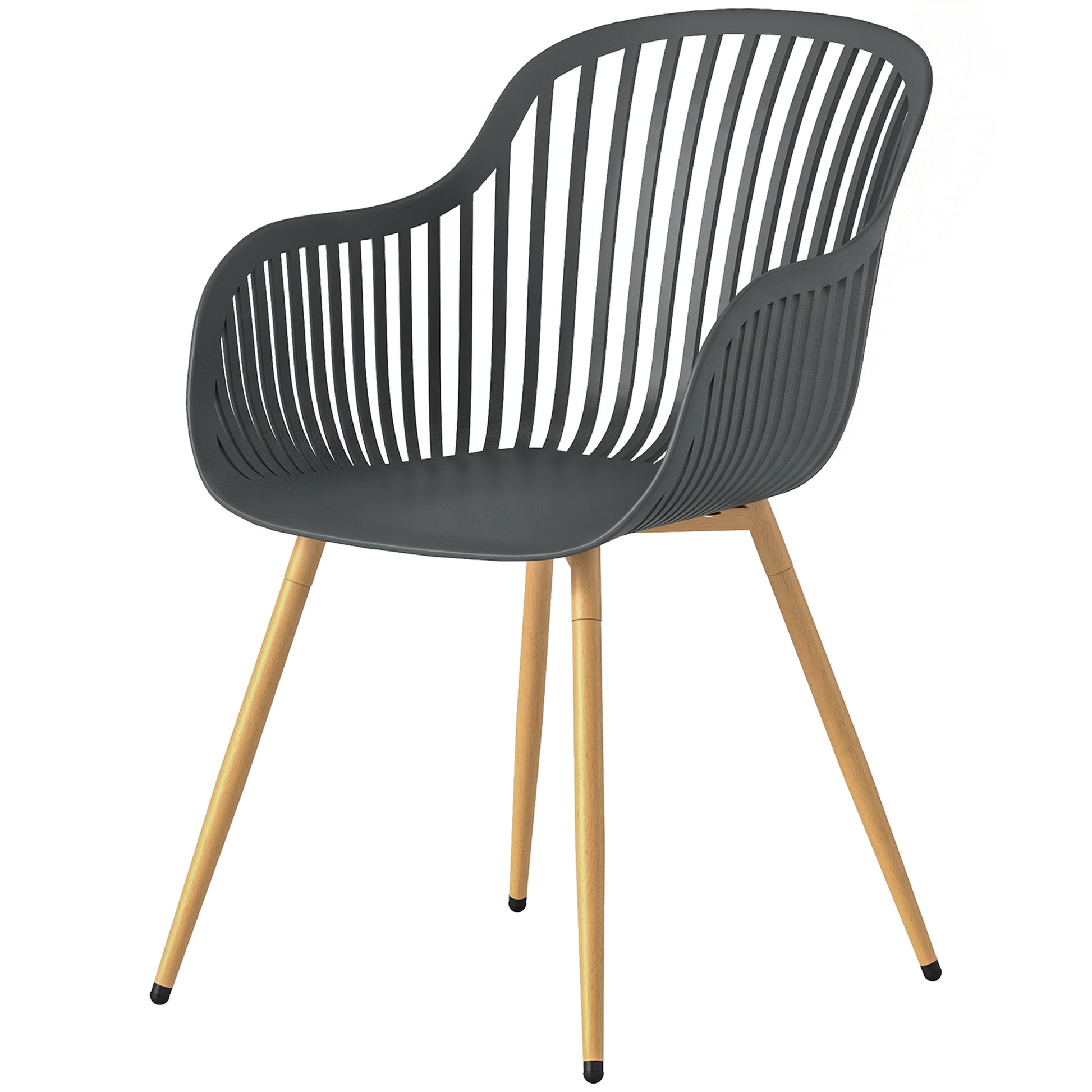 Patio Chairs Set of 4 - Grey UV-Resistant-DECOROLALA