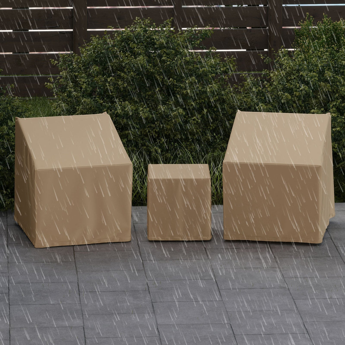 Patio Furniture Covers Waterproof Outdoor Conversation Covers for 3 Pieces Bistro Set-Beige-Outdoor Furniture Accessories-DECOROLALA