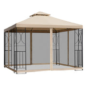 Patio Gazebo 10x10ft Double Top - Sand-DECOROLALA