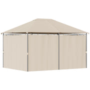 Patio Gazebo 13'x10' Steel Canopy - Khaki-DECOROLALA