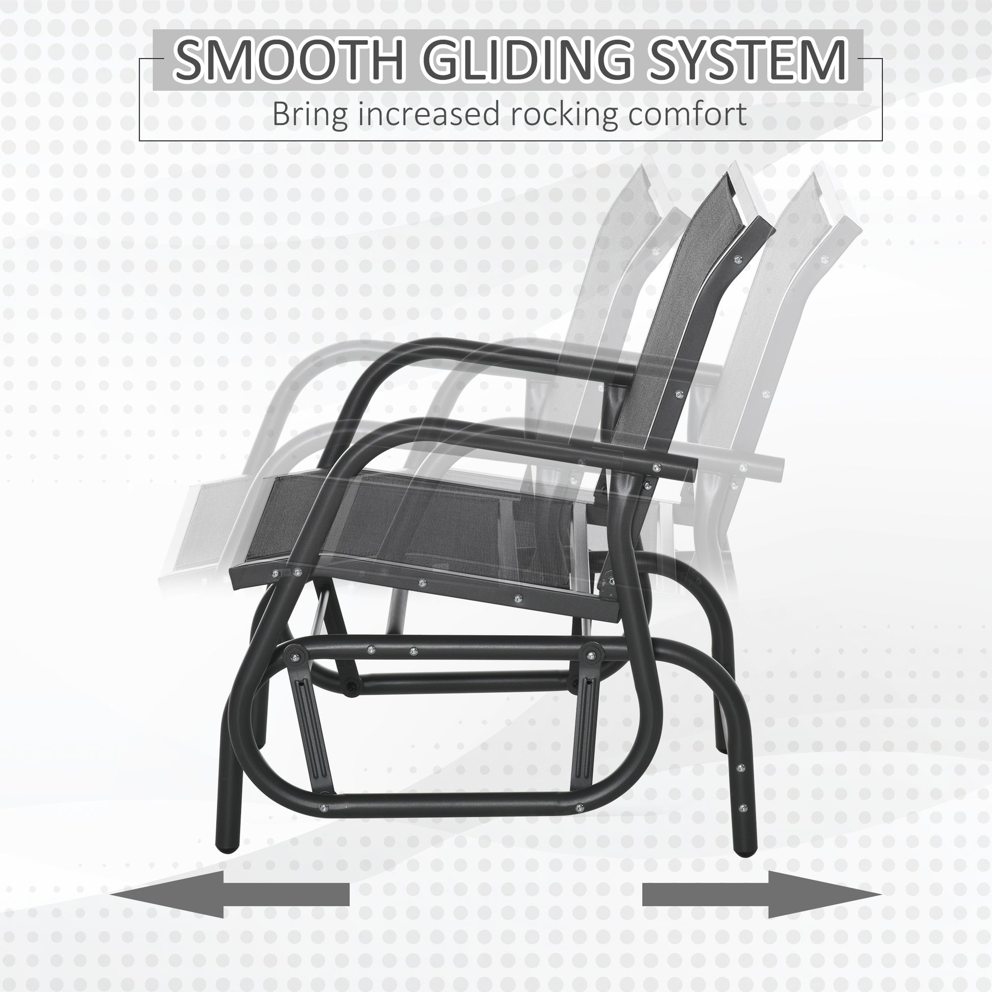 Patio Glider Set of 2 - Black Mesh-DECOROLALA