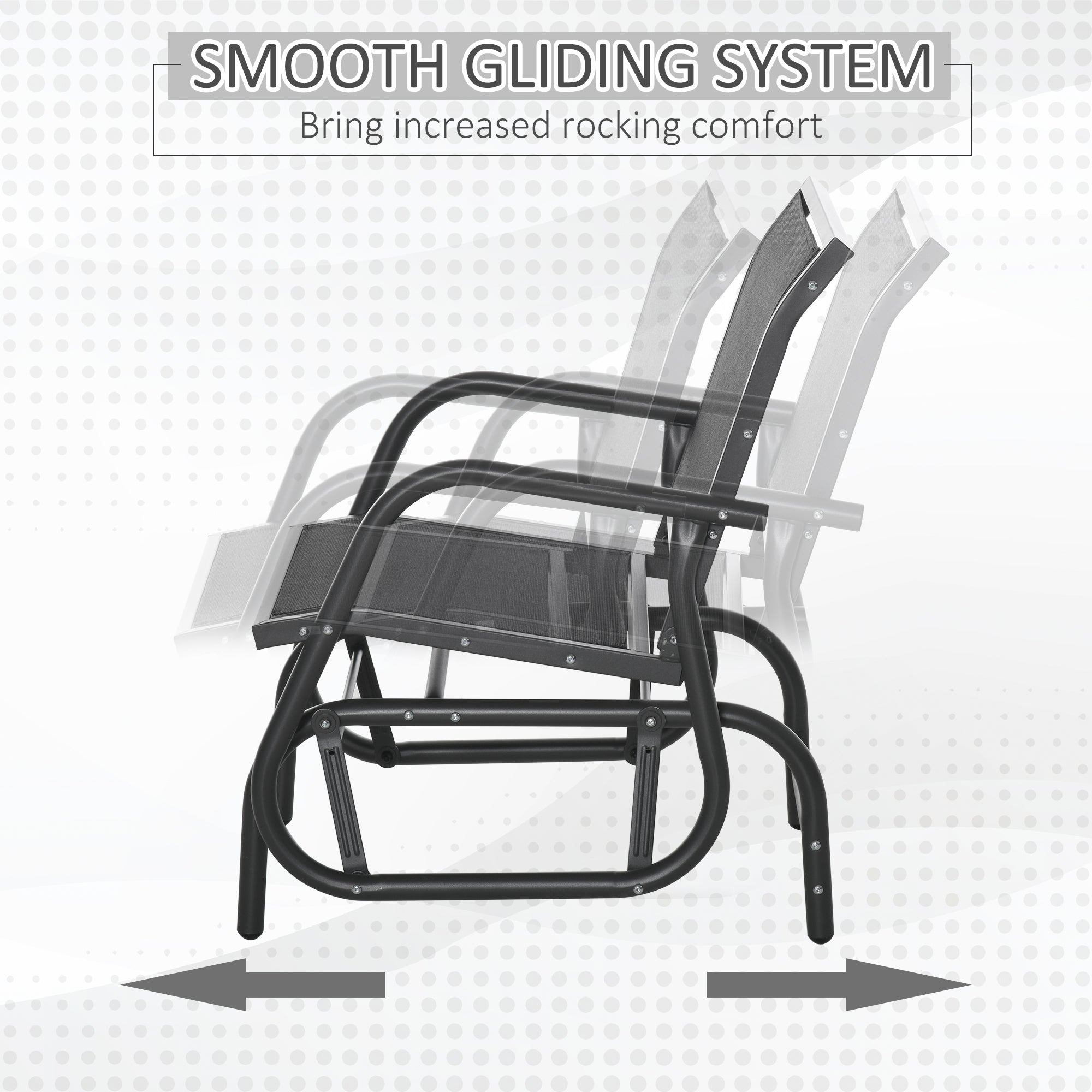 Patio Glider Set of 2 - Black Mesh-DECOROLALA