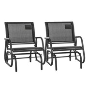 Patio Glider Set of 2 - Black Mesh-DECOROLALA