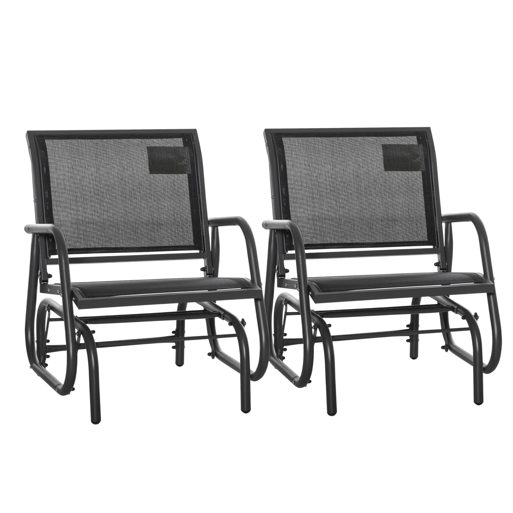 Patio Glider Set of 2 - Black Mesh-DECOROLALA