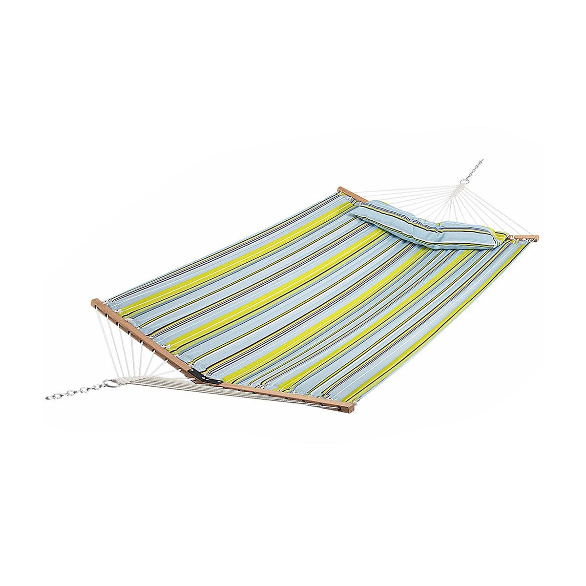 Patio Hammock Foldable Portable Swing Chair Bed with Detachable Pillow-Blue-Hammocks-DECOROLALA