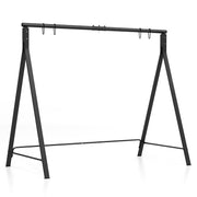 Patio Metal Swing Stand with A-Shaped Structure-Black-Porch Swings-DECOROLALA