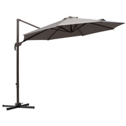Patio Umbrella 10ft Cantilever 360¡ Rotation Grey, Deck Garden Shade-DECOROLALA