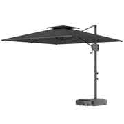 Patio Umbrella, 8' x 9' Dark Grey, Tilt & Crank, UV Protection-Patio Umbrellas-DECOROLALA