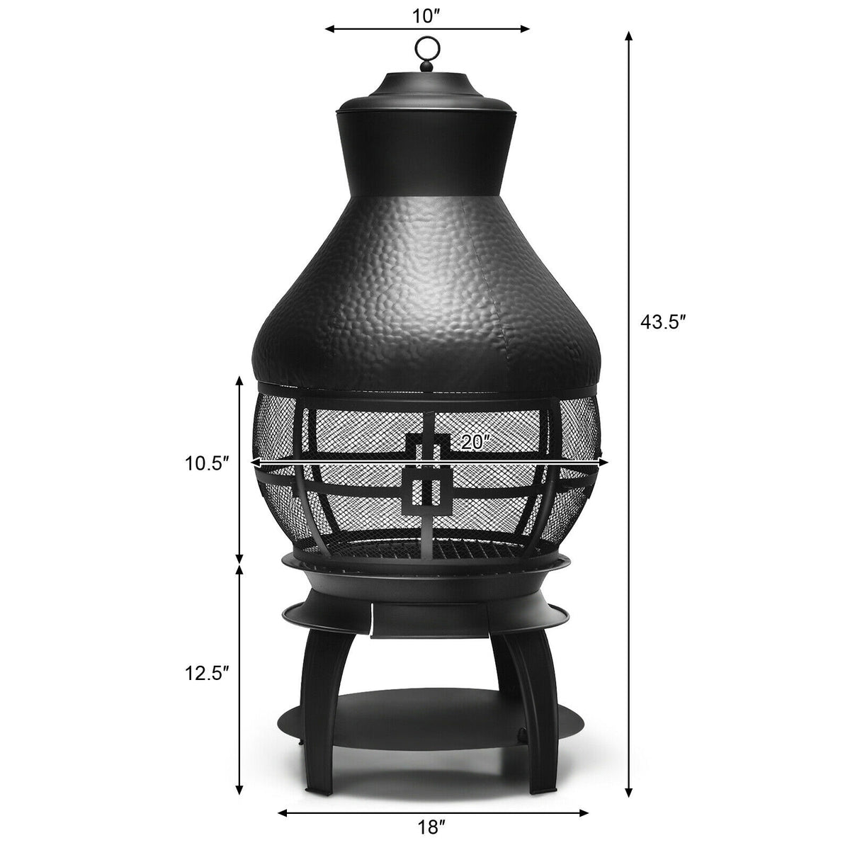 Patio Wood Burning Chimneys Fireplace-Fire Pits-DECOROLALA