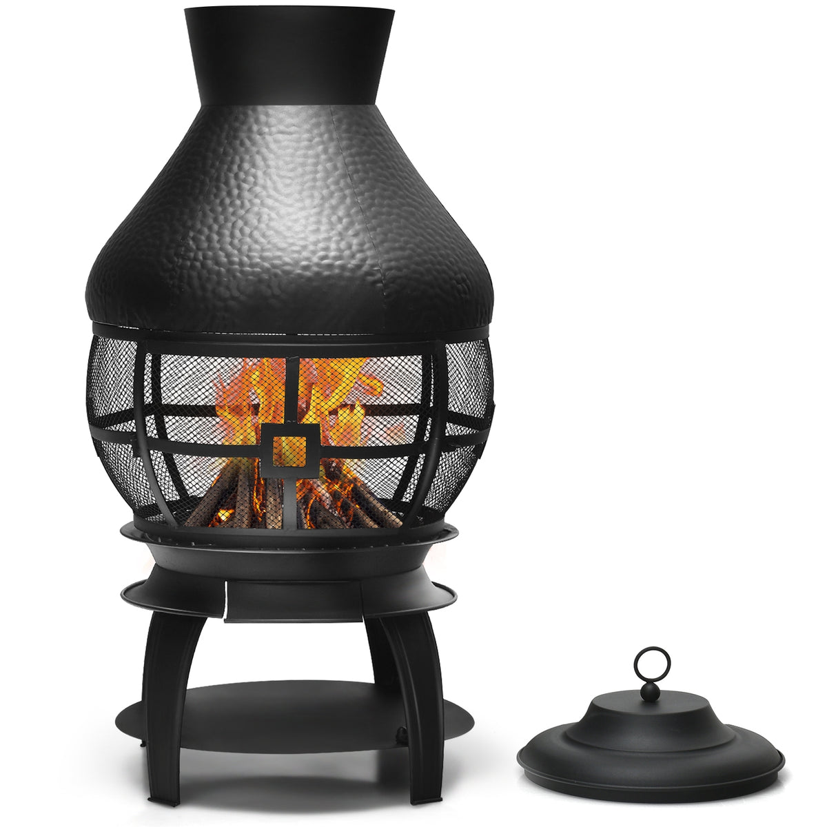 Patio Wood Burning Chimneys Fireplace-Fire Pits-DECOROLALA