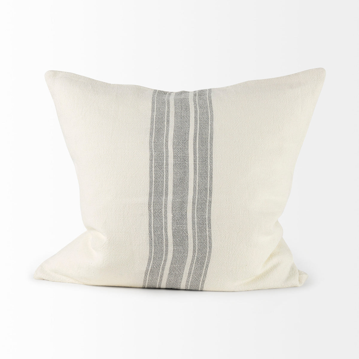 Patrice Cream With Gray Stripes Pillow Cover (min order qty 2)-Decorative Pillows-DECOROLALA