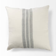 Patrice Cream With Gray Stripes Pillow Cover (min order qty 2)-Decorative Pillows-DECOROLALA