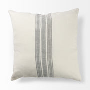 Patrice Cream Gray Striped Pillow with Filler (min order qty 2)-Decorative Pillows-DECOROLALA