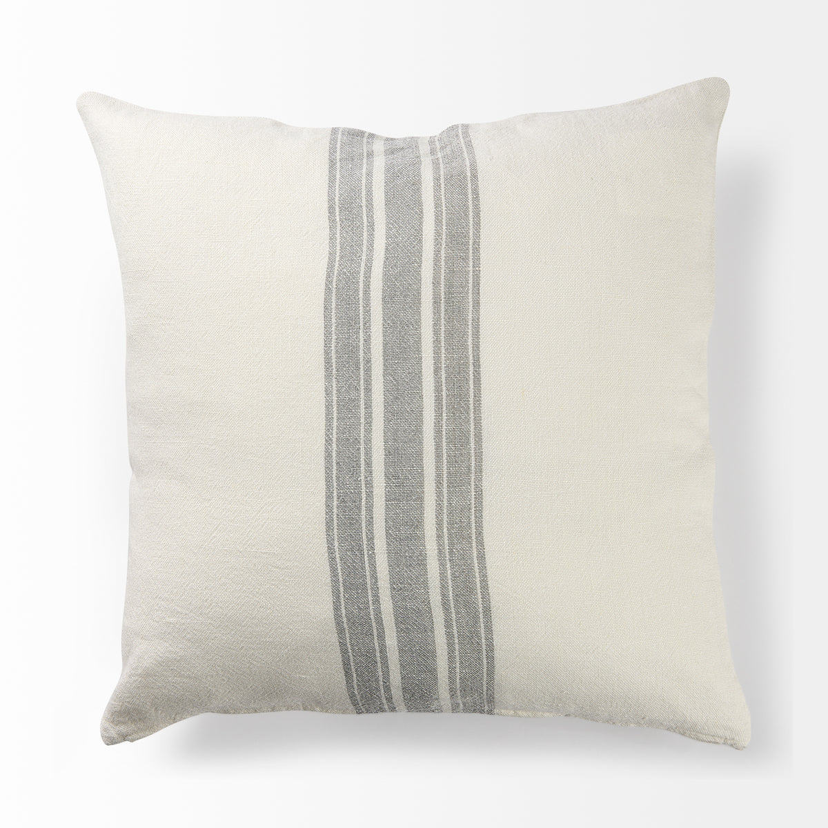Patrice Cream Gray Striped Pillow with Filler (min order qty 2)-Decorative Pillows-DECOROLALA