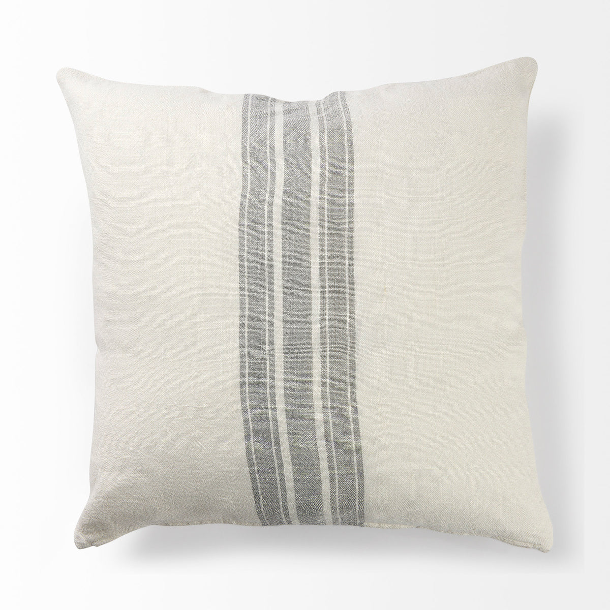 Patrice Cream With Gray Stripes Pillow Cover (min order qty 2)-Decorative Throw Pillows-DECOROLALA