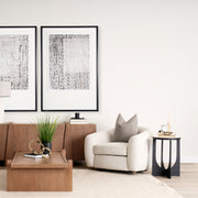 Patrick 23"H White Marble Top w/ Matte Black Metal Accent Table-Accent Tables-DECOROLALA