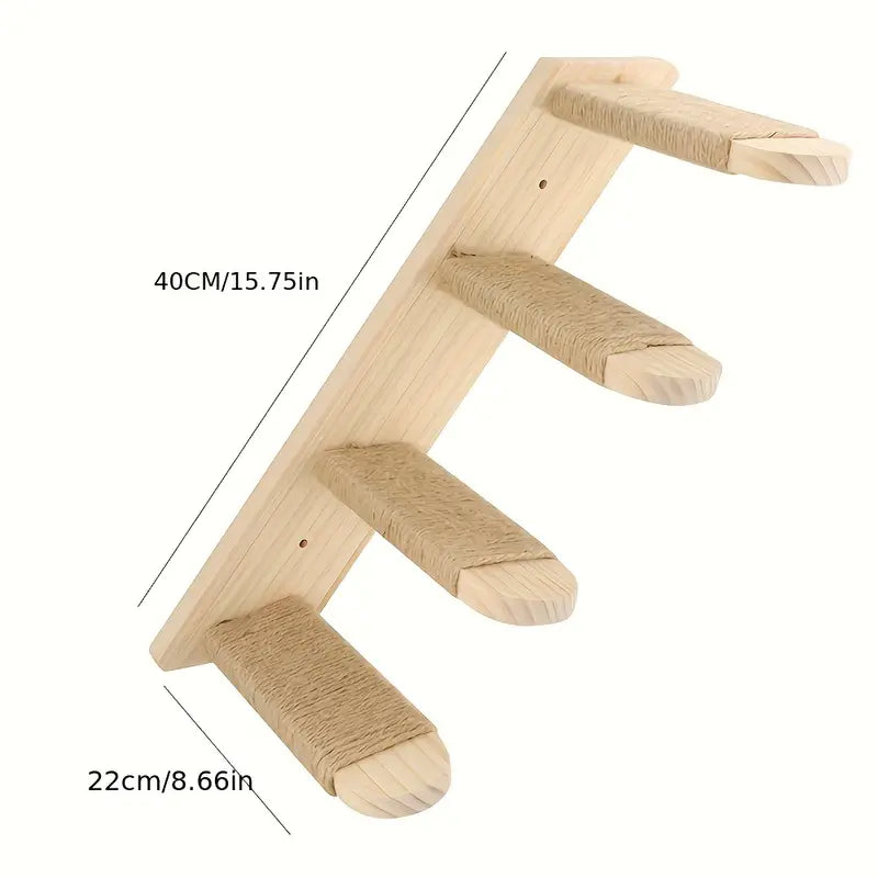 Paws & Play: Elevated Wooden Cat Climbing Shelf-Cat Furniture-DECOROLALA