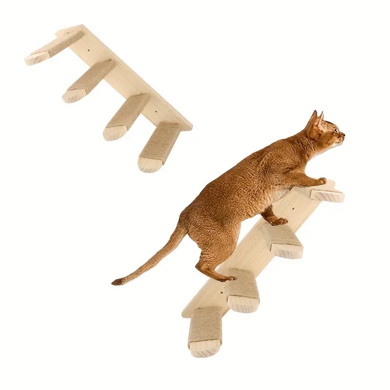 Paws & Play: Elevated Wooden Cat Climbing Shelf-Cat Furniture-DECOROLALA