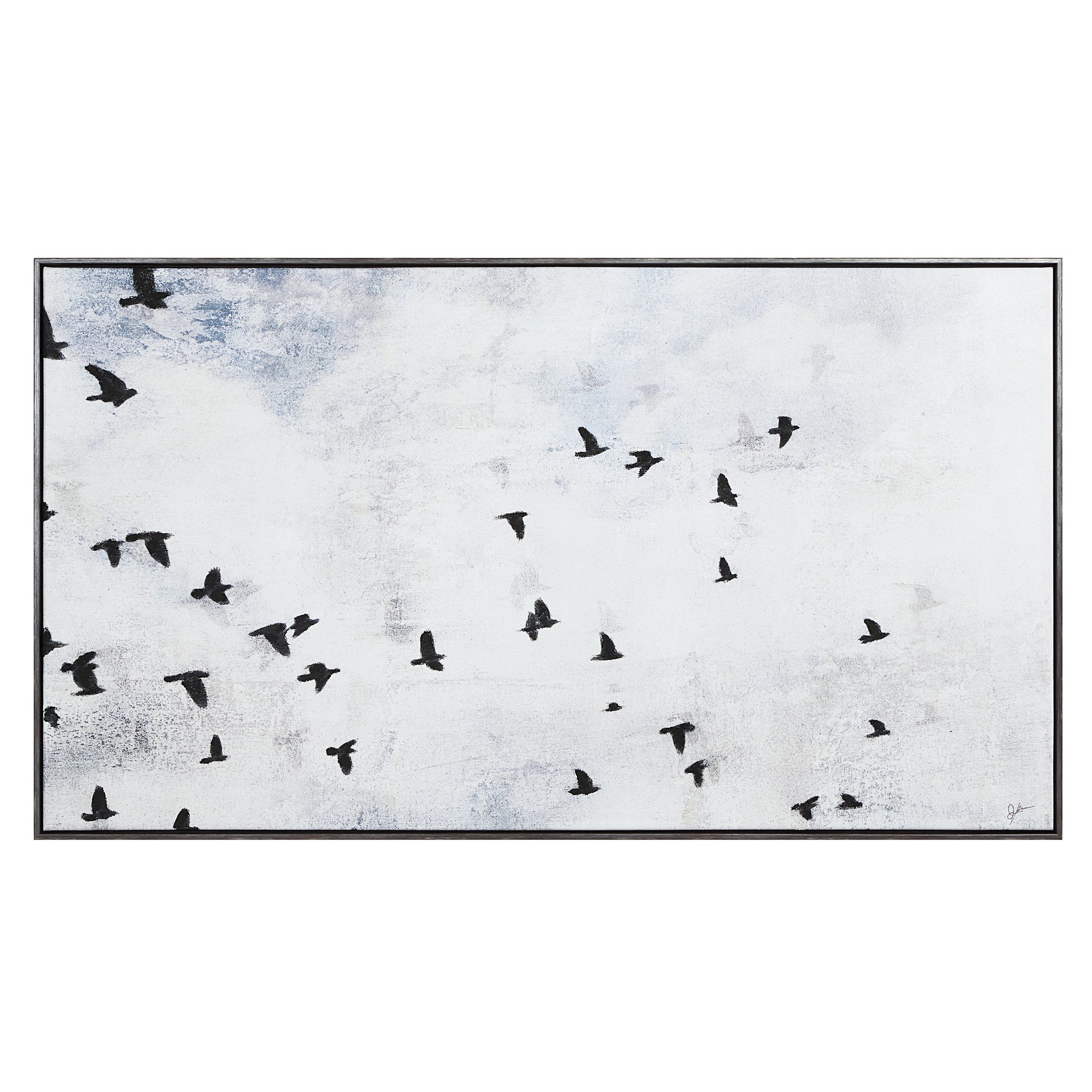 Paz 30" H x 55" W Canvas Art, Blue-Canvas Art-DECOROLALA