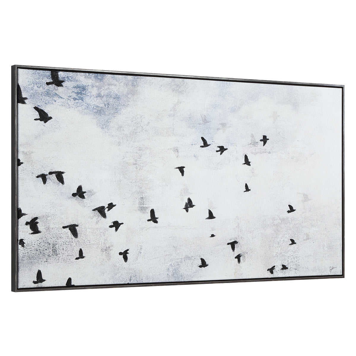 Paz 30" H x 55" W Canvas Art, Blue-Canvas Prints-DECOROLALA