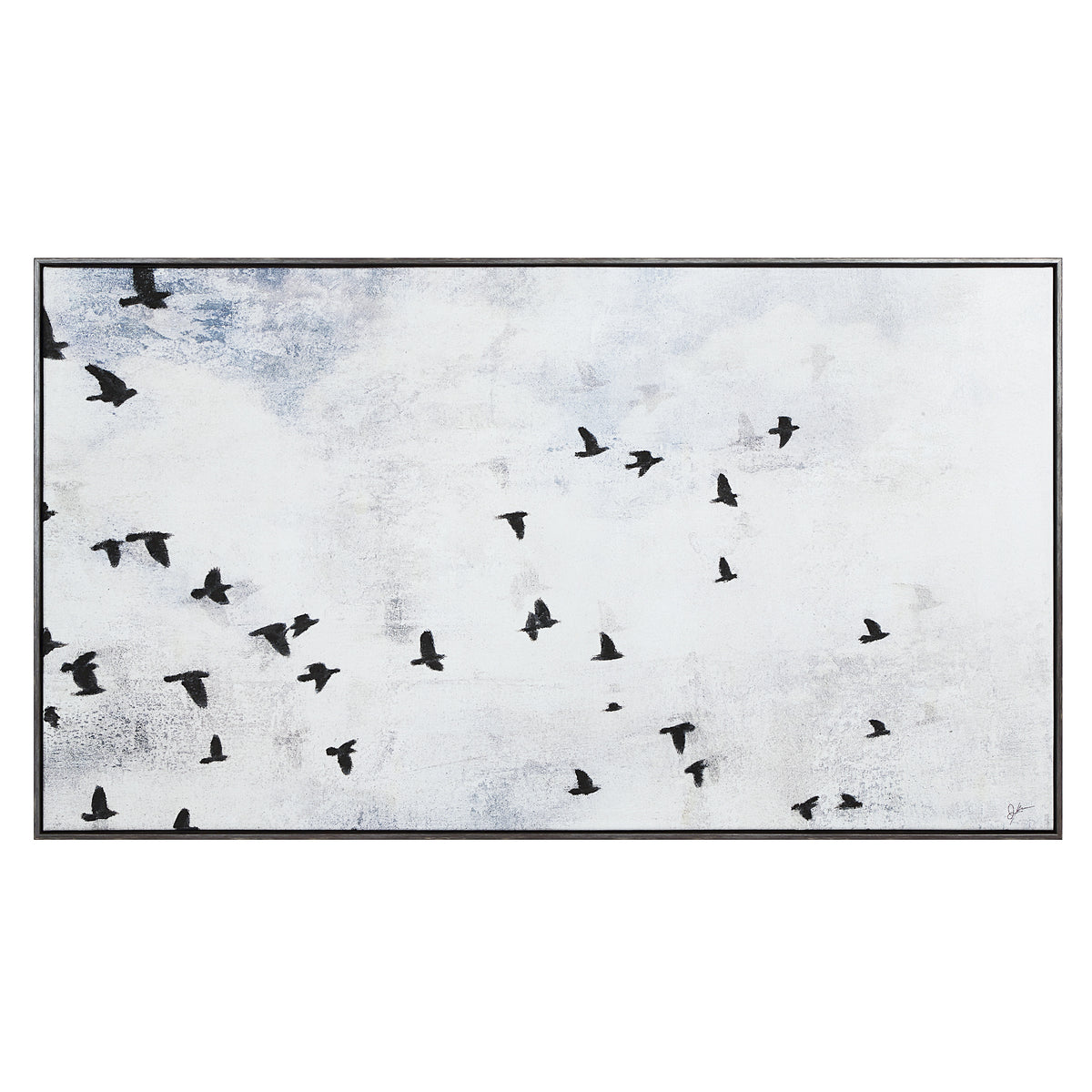 Paz 30" H x 55" W Canvas Art, Blue-Canvas Prints-DECOROLALA