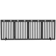 80" Extra Wide Freestanding Pet Gate with Support Feet, Black