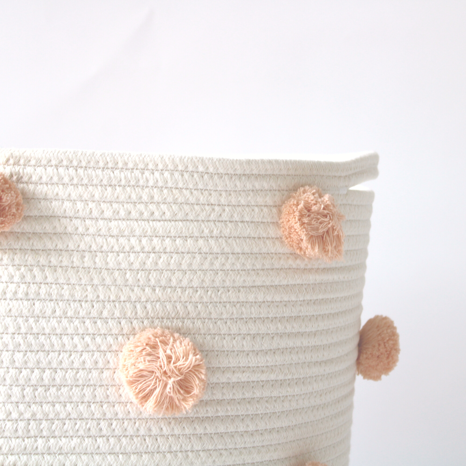 Peach Pom Basket - Large-Basket-DECOROLALA