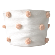 Peach Pom Basket - Large-Baskets-DECOROLALA