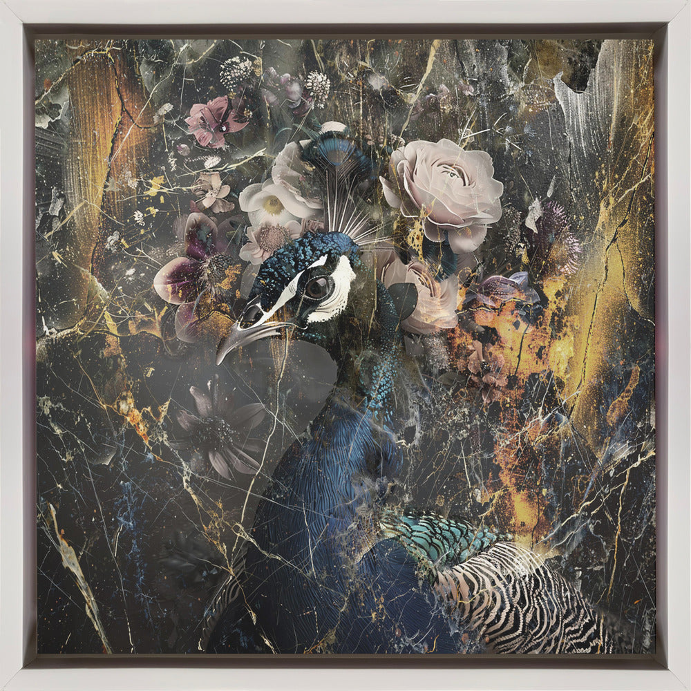 Peacock Animal Vintage Art Illustration Wallart 1-canvas-DECOROLALA