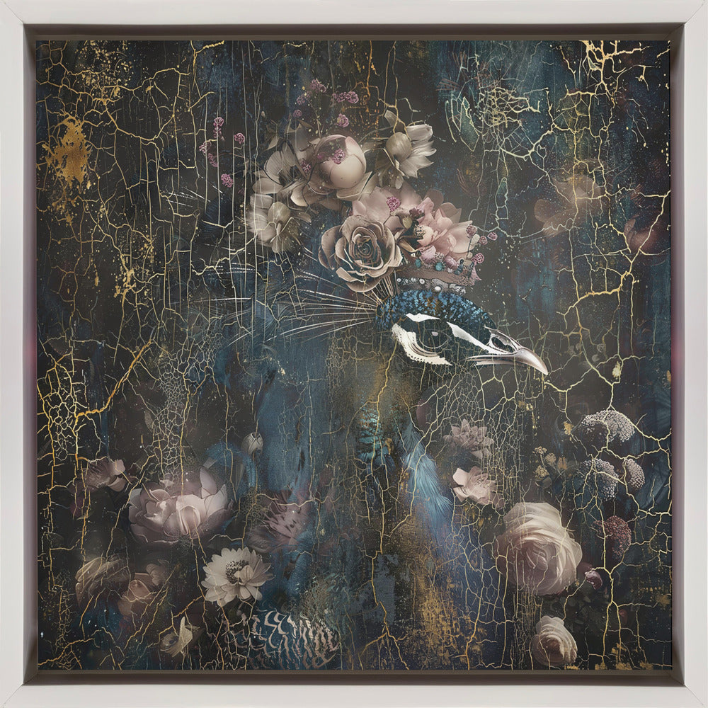 Peacock Animal Vintage Art Illustration Wallart 2-canvas-DECOROLALA